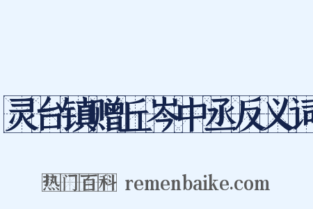 灵台镇赠丘岑中丞反义词是什么意思的图片